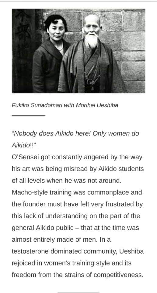 O-Sensei "Only women do Aikido"